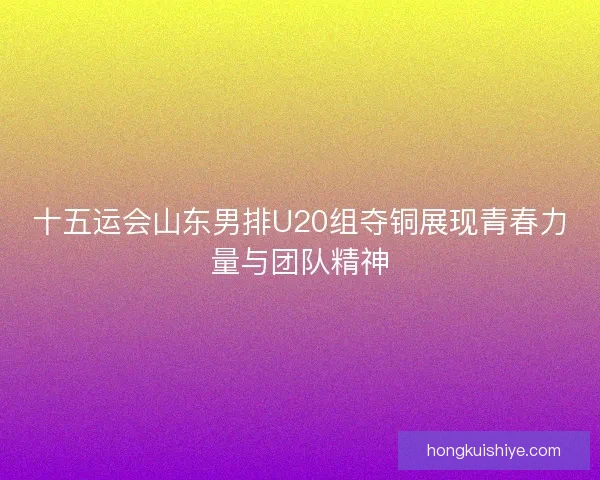 十五运会山东男排U20组夺铜展现青春力量与团队精神